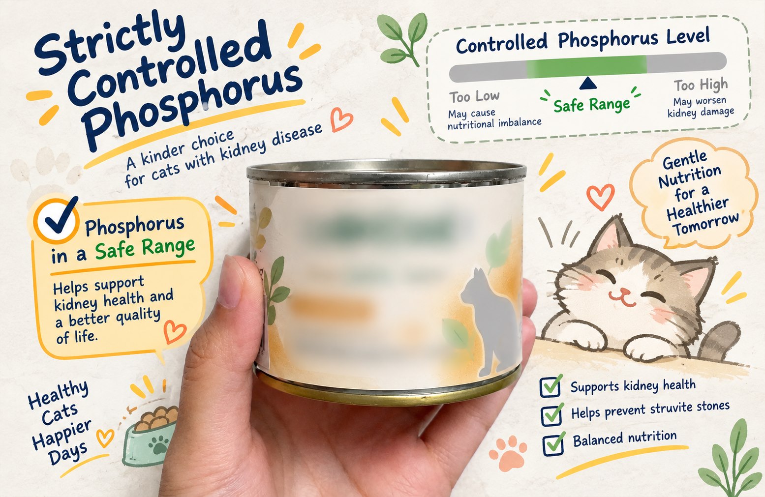 Cat food with kidney care